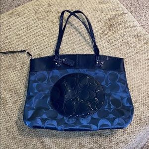 Lovely Navy Coach Tote